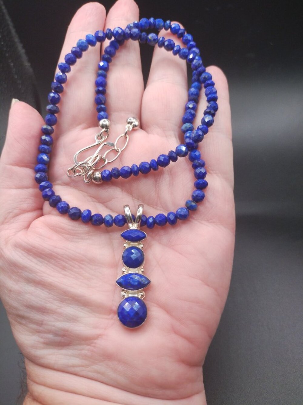 Jay King DTR 925 Sterling Silver Multi Stone Lapis Pendant with Necklace - Picture 7 of 7